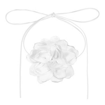 1 pc Flower Chokers Necklace for Women, Large Velvet Floral Chokers Adjustable Long Wrap