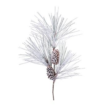 Melrose Artificial Flocked Long Needle Pine Spray Set of 4