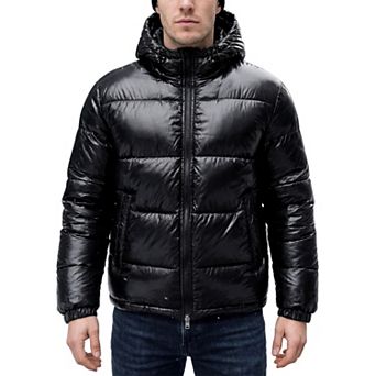 Men's Winter Adjustable Hooded Zipper Windproof Quilted Puffer Jacket