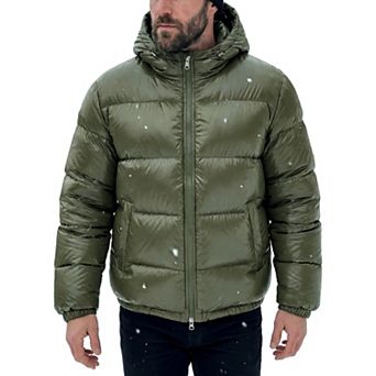 Men's Winter Adjustable Hooded Zipper Windproof Quilted Puffer Jacket