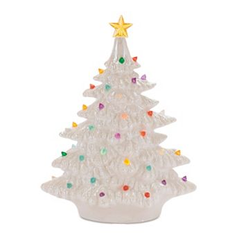 Melrose Lighted Ceramic Christmas Tree 11-inch Table Decor