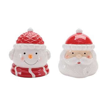 Melrose Ceramic Holiday Canister Set of 2