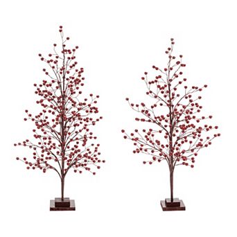 Melrose Berry Twig Tree Set of 2 Floor Decor