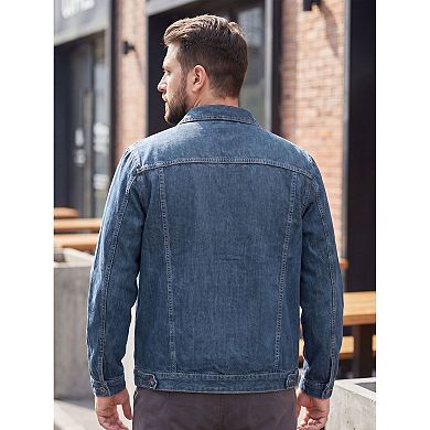 Men's Denim Jacket Lightweight Casual Vintage Button Down Spring Fall Trucker Jean Coat