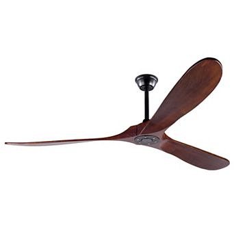 Loheer 72-Inch Solid Wood Ceiling Fan Without Light - 3 Blade Outdoor Patio Fan With Remote