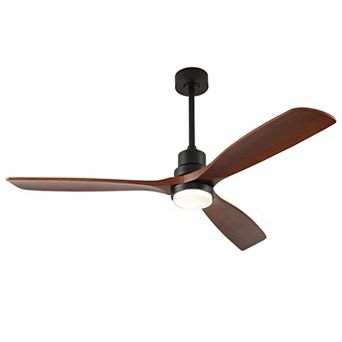 Loheer 60 Inch Modern Ceiling Fan, With Dimmable LED Light, Remote Control, For Living Room