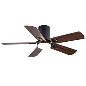 Loheer Low Profile Ceiling Fan 42 Inch, Flush Mount with Dimmable LED Light & Remote, for Bedroom