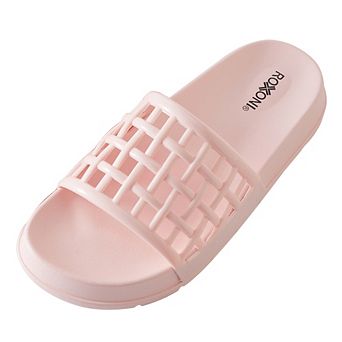 Roxoni Women's Jelly Slingback Flats Breathable Slip-On Summer Beach Casual Shoes