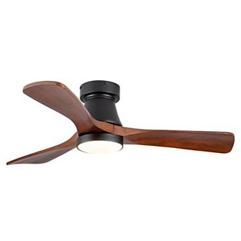 Loheer 42 Inch Flush Mount Ceiling Fan, with Dimmable LED Light Reversible DC Motor, for Bedroom