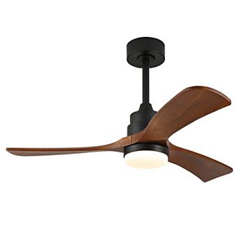 Loheer 42 Inch Outdoor Ceiling Fan with Light and Remote, 3 Blade DC Motor, Farmhouse Patio