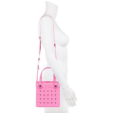 Crocs Woven Style Crossbody Tote with Top Handles & Removable Strap