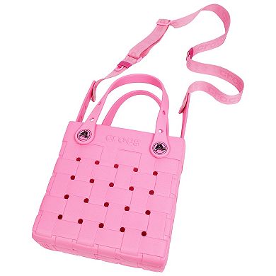 Crocs Woven Style Crossbody Tote with Top Handles & Removable Strap