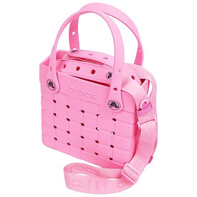 Crocs Woven Style Crossbody Tote with Top Handles & Removable Strap