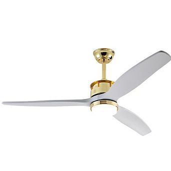 Loheer 52 Inch Modern Ceiling Fan with Light & Remote, 3 Wood Blades, Quiet DC Motor for Bedroom