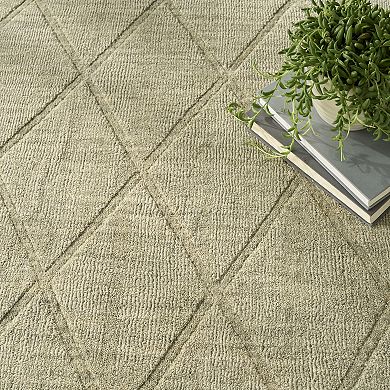 Nourison Wool Haven Diamond Geometric Modern Indoor Rug