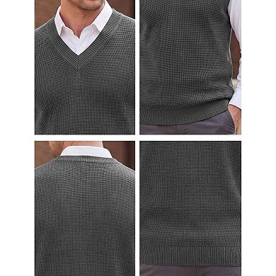 Men's Sweater Vest V Neck Solid Lightweight Knitwear Pullover Sleeveless Sweaters