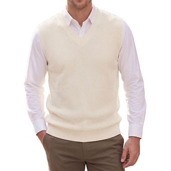Men's Sweater Vest V Neck Solid Lightweight Knitwear Pullover Sleeveless Sweaters