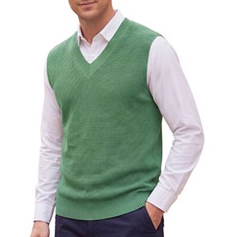 Men's Sweater Vest V Neck Solid Lightweight Knitwear Pullover Sleeveless Sweaters