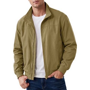 Men's Casual Lightweight Zip Up Golf Work Bomber Jacket