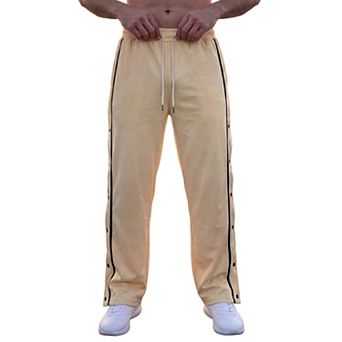 Men's Breakaway Pants Straight Leg Basketball Drawstring Sweatpants with Side Snap Buttons