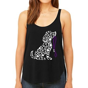 Dog Leash - Women's Premium Word Art Flowy Tank Top