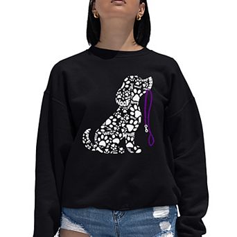 Dog Leash - Women's Word Art Crewneck Sweatshirt