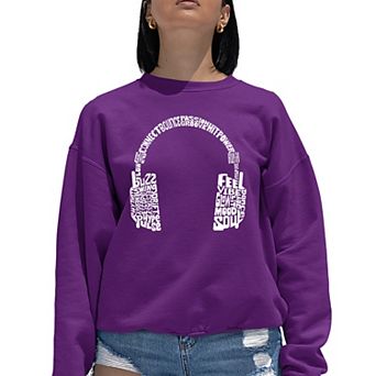 Mood Headphones - Women's Word Art Crewneck Sweatshirt