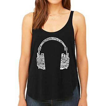 Mood Headphones - Women's Premium Word Art Flowy Tank Top