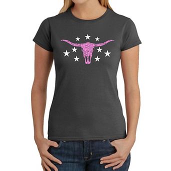 Cowgirl Cowskull - Women's Word Art T-Shirt