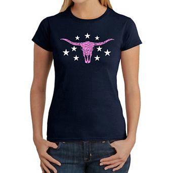 Cowgirl Cowskull - Women's Word Art T-Shirt