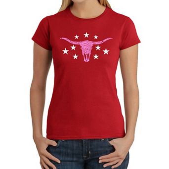 Cowgirl Cowskull - Women's Word Art T-Shirt