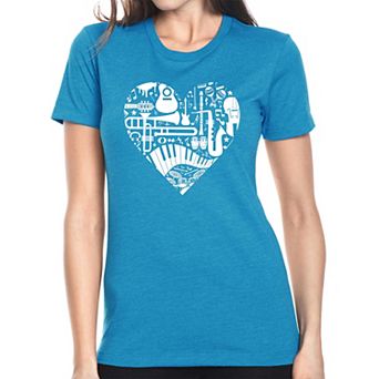 Musical Instrument Heart - Women's Premium Blend Word Art T-Shirt