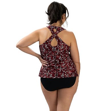 Women's Dolfin Solid Twist Back Tankini Swimsuit Top