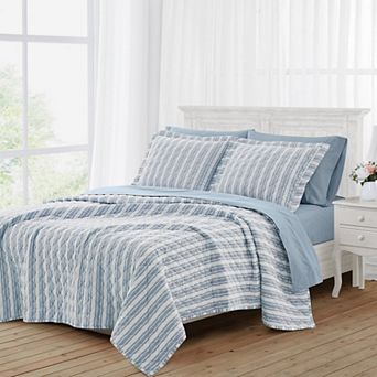 The Farmhouse Wide Ticking Stripe Quilt Set
