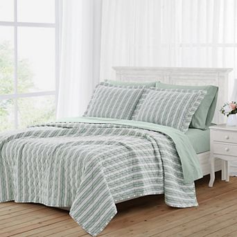 The Farmhouse Wide Ticking Stripe Quilt Set