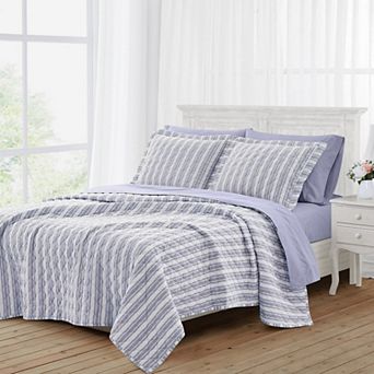 The Farmhouse Wide Ticking Stripe Quilt Set