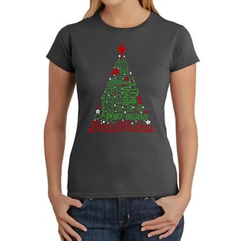 Holiday Christmas Tree - Women's Word Art T-Shirt