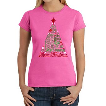 Holiday Christmas Tree - Women's Word Art T-Shirt