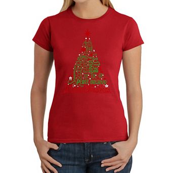 Holiday Christmas Tree - Women's Word Art T-Shirt
