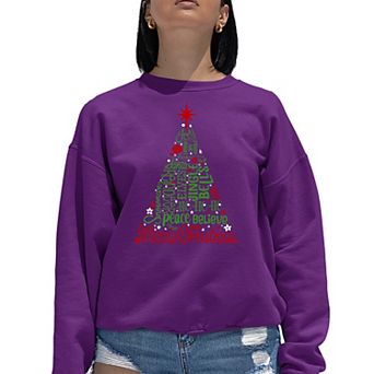 Holiday Christmas Tree - Women's Word Art Crewneck Sweatshirt