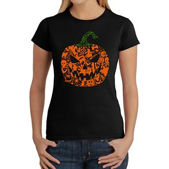 Halloween Pumpkin - Women's Word Art T-Shirt