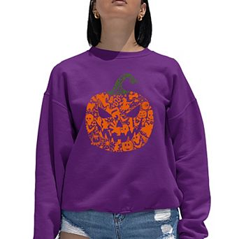 Halloween Pumpkin - Women's Word Art Crewneck Sweatshirt