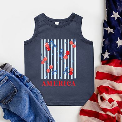 America Cherries Stripe - Toddler Graphic Tank