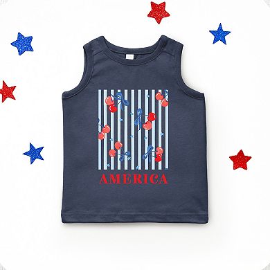America Cherries Stripe - Toddler Graphic Tank