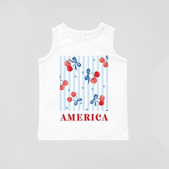 America Cherries Stripe - Toddler Graphic Tank