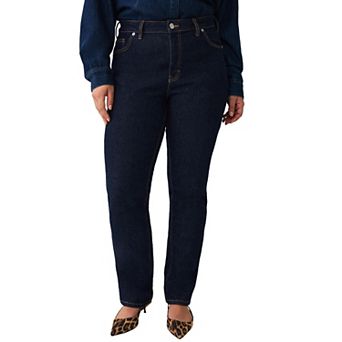 Ellos Plus Size Straight Leg Stretch Jeans