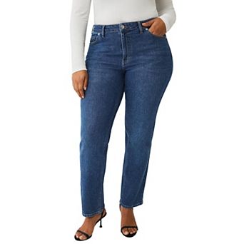 Ellos Plus Size Straight Leg Stretch Jeans