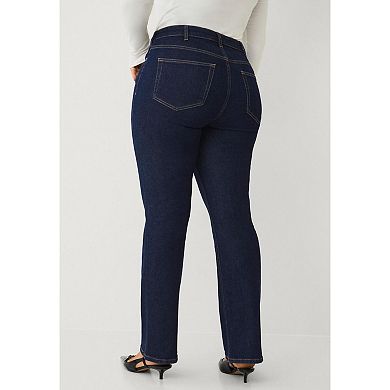Ellos Plus Size Mid-Rise Stretch Bootcut Jeans