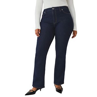 Ellos Plus Size Mid-Rise Stretch Bootcut Jeans
