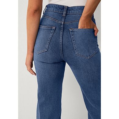 Ellos Plus Size High-Rise Stretch Flare Leg Jeans